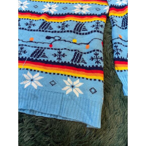 Aldi Gear Sweater Mens XL Blue Crew Neck Long Sleeves Ugly Christmas Pullover - Picture 6 of 10